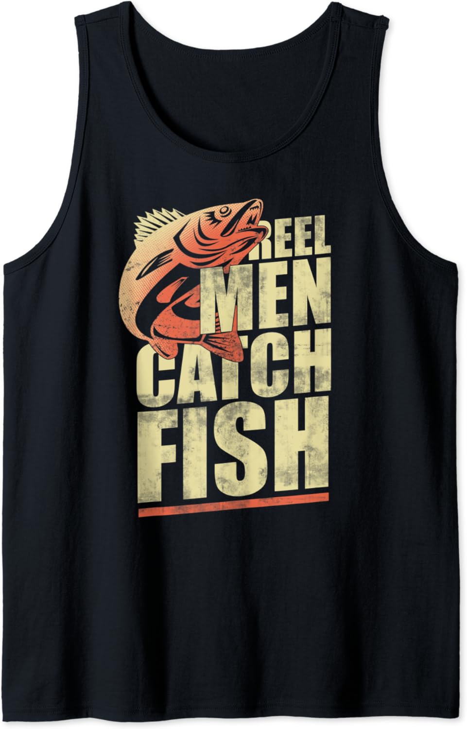 Mens REEL MEN CATCH FISH FUNNY FISHING Tank Top Clothing